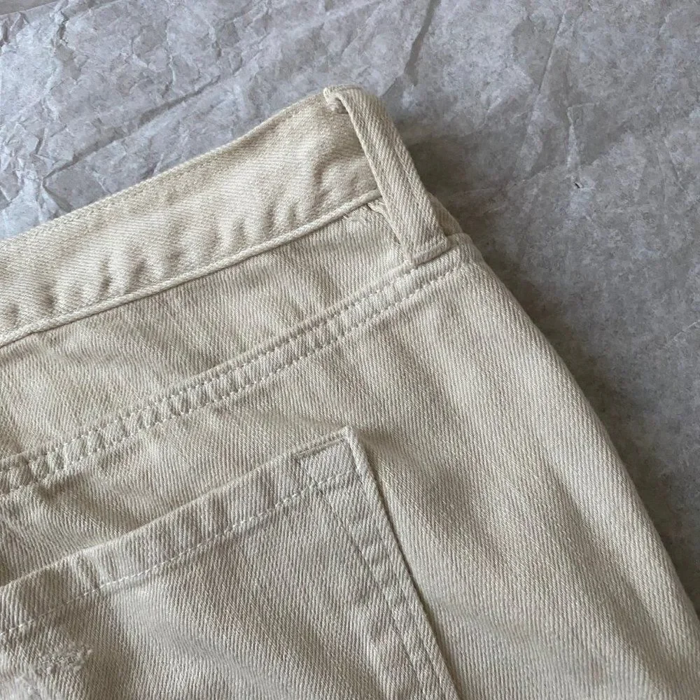 Ann Taylor Loft 27/4 Boyfriend White 100% Cotton Distressed Jeans